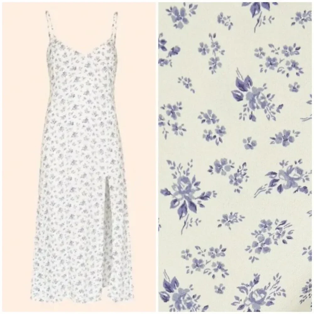 💕REFORMATION💕 Crimini Dress ~ Grace Blue & White Floral Print 10 NWOT - Picture 10 of 16